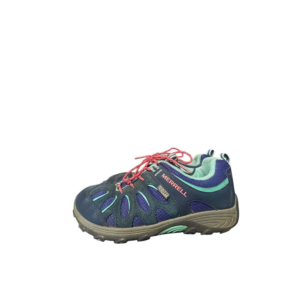 Merrell Chameleon 7 Access Mid Blue Turquoise Youth Hiking Shoes Size 4M Lace Up